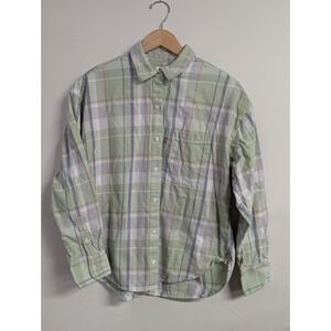 Levi's Henri Flannel Overshirt Medium Pastel Green and Blue Button‎ Down